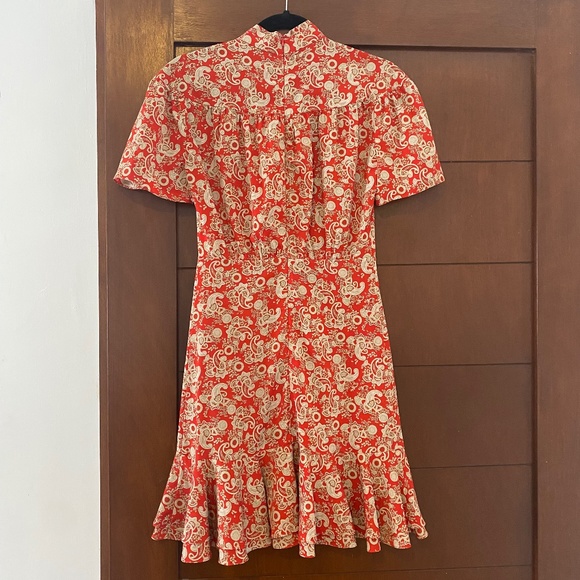 Sandro Lane Paisley Mini Dress Red - Picture 7 of 7
